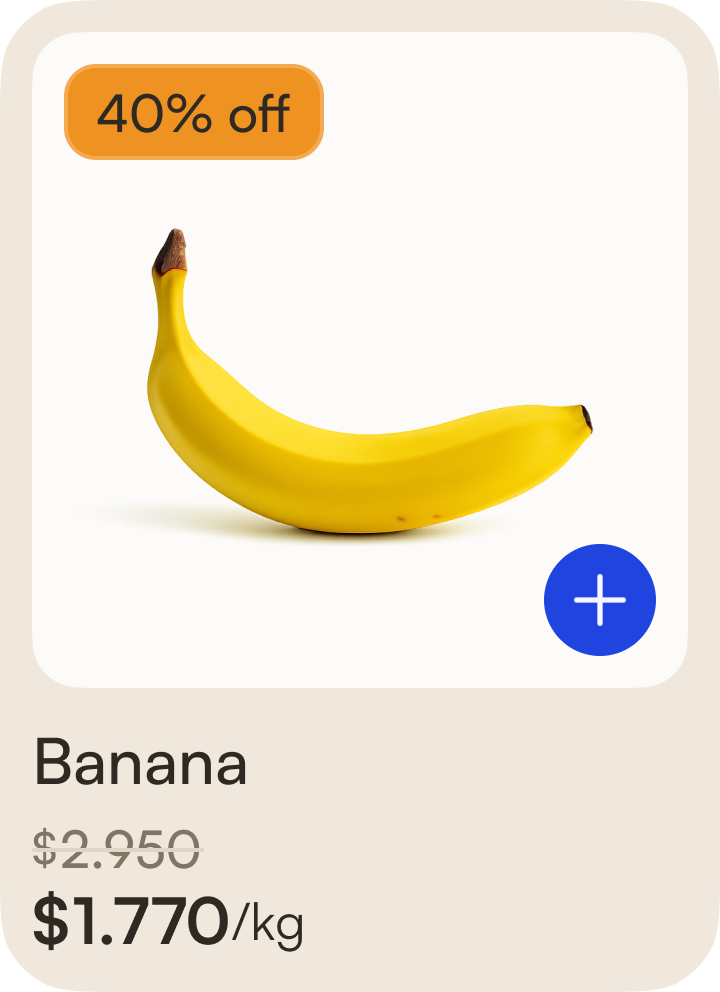 Banana product card